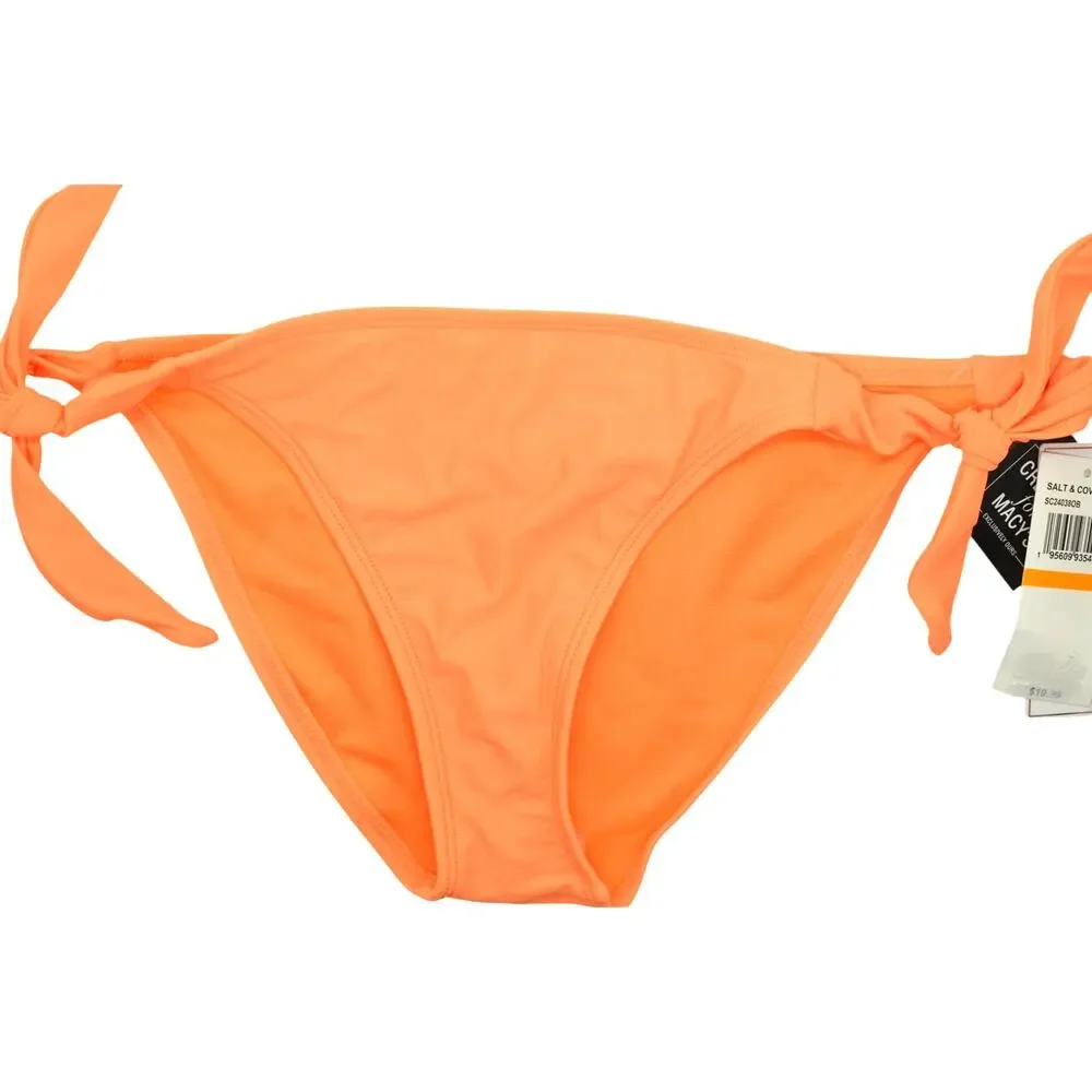 Salt + Cove Side Tie Bikini Bottoms in Orange Peach